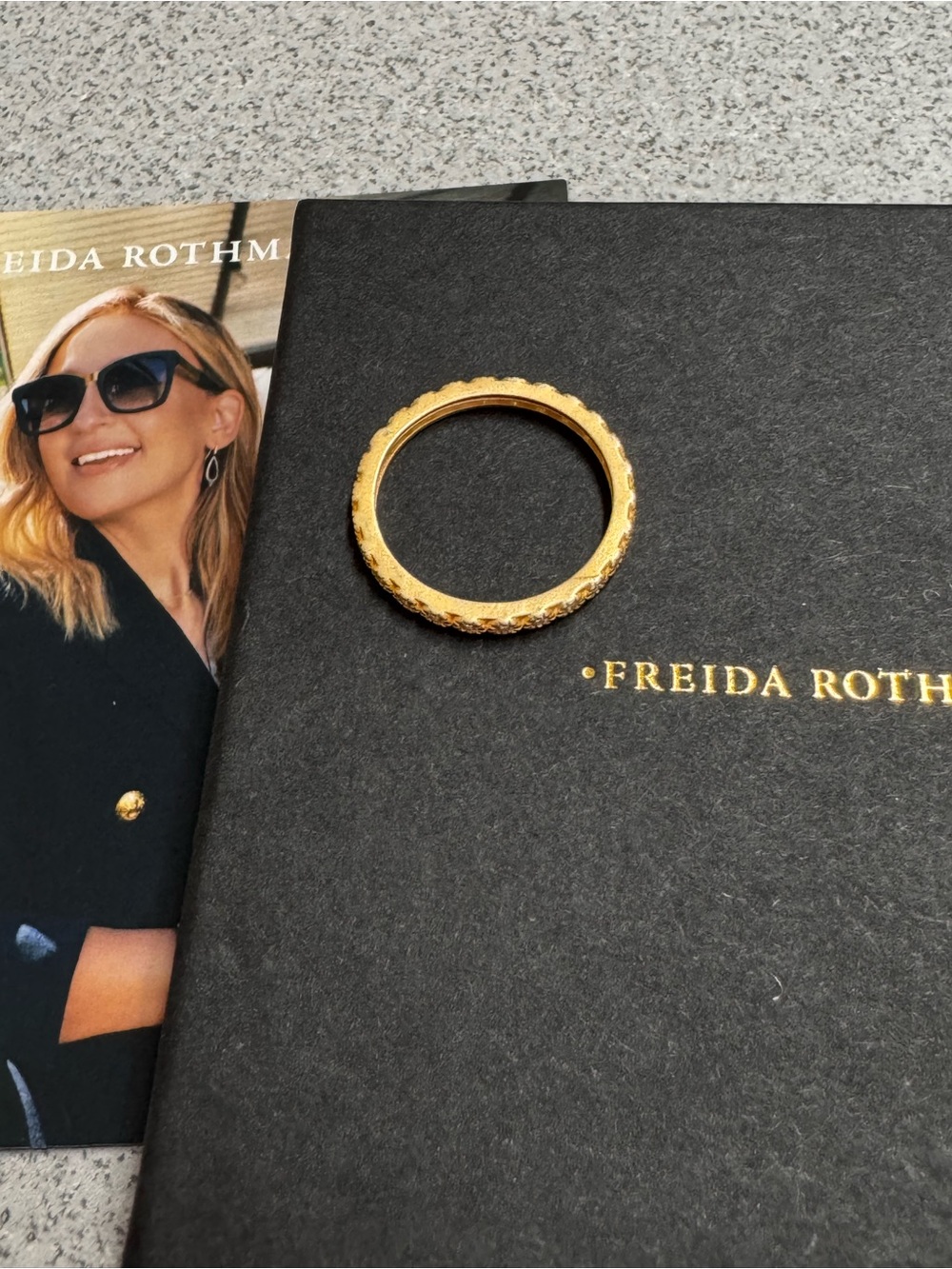 Freida Rothman Matte Gold Stacking Ring - Picture 3 of 6